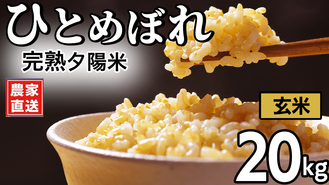 【 新米 】 完熟夕陽米 (玄米) 20kg (5kg×4) ひとめぼれ 特別栽培米 令和8年産 生産農家直送  米 産地直送 こめ 玄米 ご飯 夕陽米 岩手県 特別栽培 農家直送 事業者応援 生産者