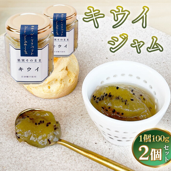 【ふるさと納税】 キウイジャム100g×2個 ／ キウイフルーツ キウィ ビタミン 人気 加工食品 手作り 白砂糖不使用 ペクチン不使用 フルーツスプレッド コンフィチュール トッピング 神奈川県産果物 神奈川県 特産品 No.086