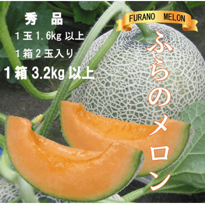 
                  ふらのメロン赤肉　1箱2玉入り3.2kg以上【1509427】
                