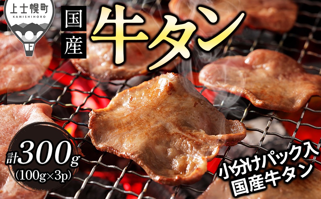 
                  国産 牛タン スライス 焼肉 計300g（100g×3袋） 薄切り 小分け 個包装 北海道 牛 肉 牛肉 タン キャンプ アウトドア バーベキュー BBQ 冷凍 ドリームヒル ［014-D80］
                