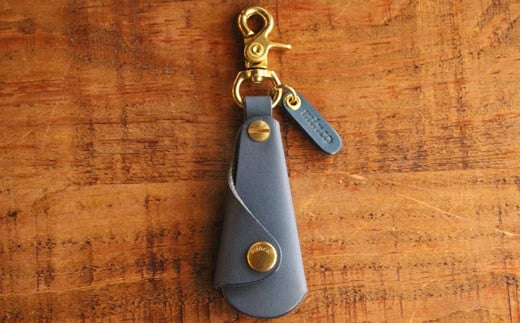 【minca】栃木レザーの真鍮靴ベラキーホルダー/シューホーン01/ブルー　641【雑貨 日用品 人気 おすすめ 】