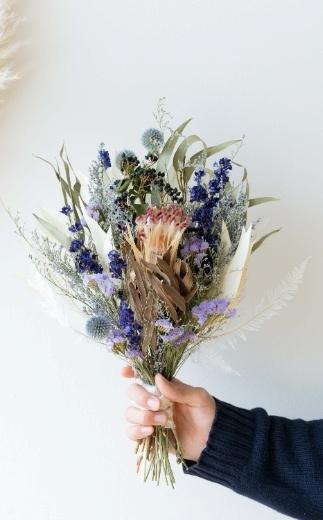 ドライフラワーブーケ ブルー