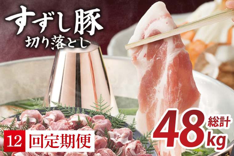 
            【12回定期便】【田中農場のすずし豚】 切り落とし 約4kgセット｜肉 お肉 豚肉 切り落とし すずし豚 ブランド 定期便 お肉定期便 茨城県 行方市(M-13)
          