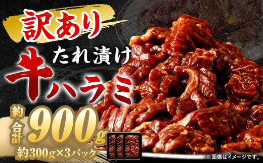 【2024年11月発送】【訳あり】 秘伝 コク旨 たれ漬け 牛ハラミ肉 900g