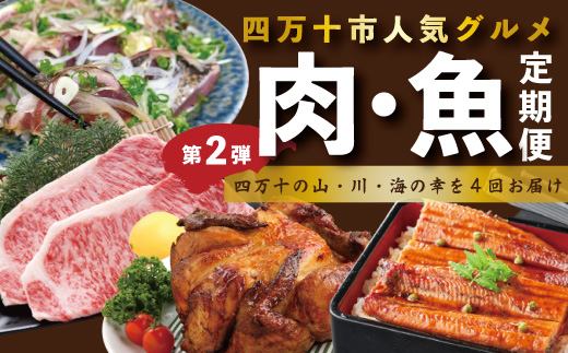 【4ヵ月連続定期便】四万十市人気魚介＆お肉返礼品 第2弾 R6-846