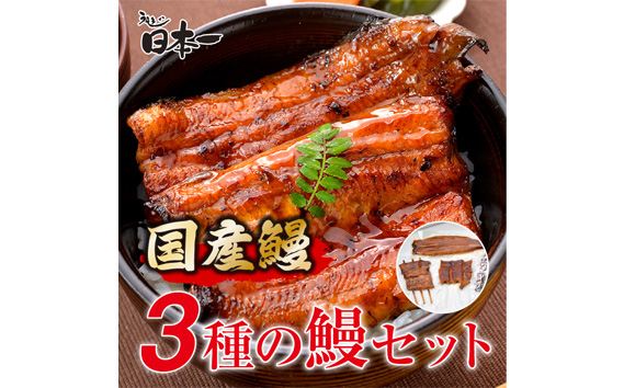 【日本一】国産3種のうなぎセット No.195