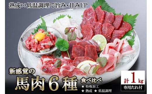 【令和7年10月出荷分】熟成×低温調理済 馬肉6種盛り合わせ1kg