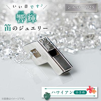 ふるさと納税 館山市 銀の笛　ホイッスルシルバーペンダント　小さめ　ハワイアン(チェーン付き)