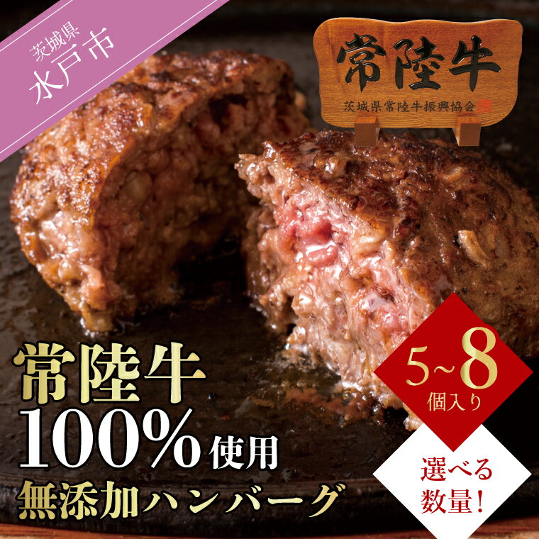【ふるさと納税】【レビューキャンペーン】【選べる内容量】常陸牛100％ ハンバーグ 無添加 100g リピーター続出！ 冷凍 食べ物 肉 ギフト 焼くだけでレストランの味 お歳暮 小分け 茨城県 水戸（DU-78）