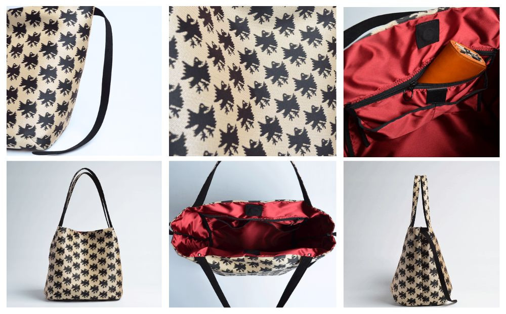 【onomasato】ソフトバッグ M《CASUAL collection》/ カラスつづれ表｜京都 ブランドバッグ 人気シリーズ［ 西陣織 撥水 肩掛け 軽量 A4ファイルが収納可能 日常使い 人気