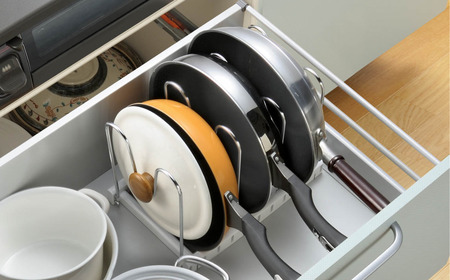 たてよこ収納フライパンラック シンク下収納 キッチン収納 パンラック キッチン用品 燕三条製 【010S537】