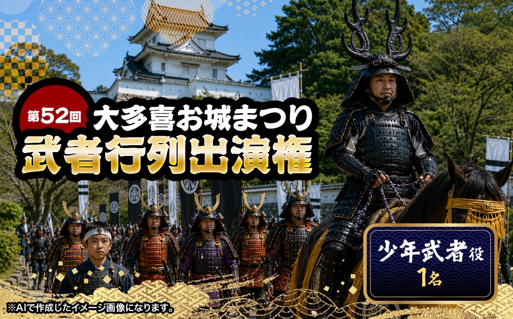 
                  第52回大多喜お城まつり武者行列出演権（少年武者役１名） W00401
                