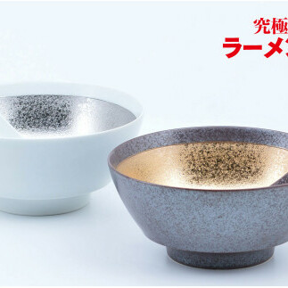 究極のラーメン鉢 金プラチナ巻（ペア レンゲ付）まるぶん AA55-62
