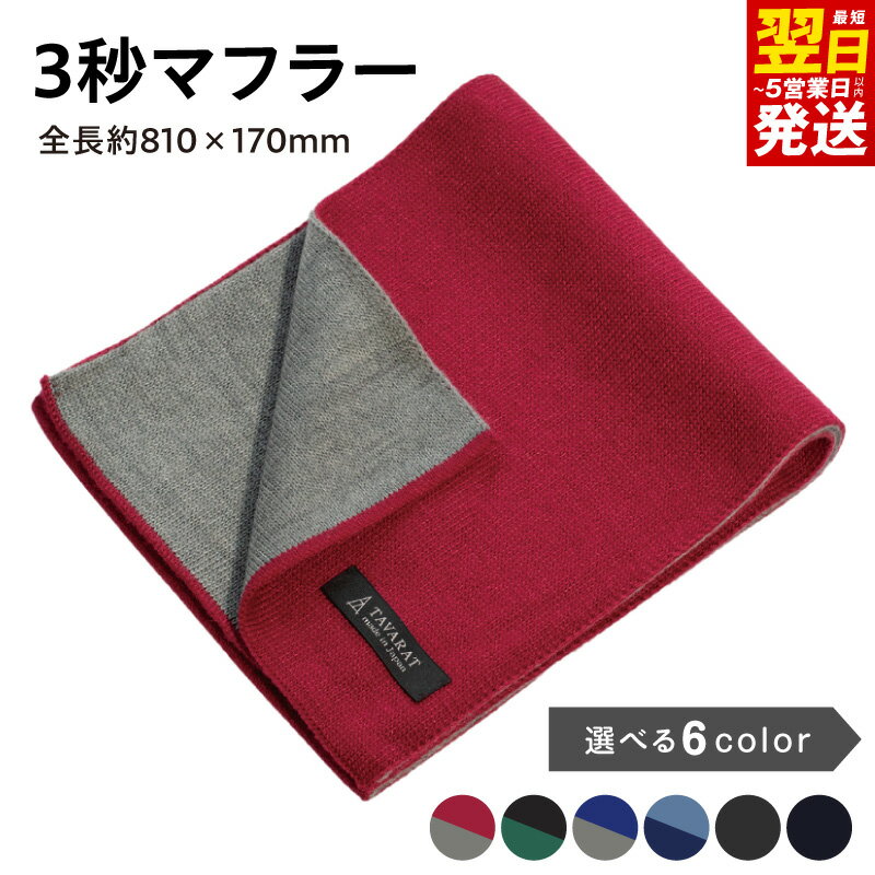 【ふるさと納税】3秒マフラー スタンダード 選べる カラー ミニマフラー マフラー メンズ 薄手 コンパクト ビジネス 旅行 仕事 小物 日用品 雑貨 ファッション 冷え対策 最短 翌日発送 5営業日 大阪府 泉佐野市 送料無料