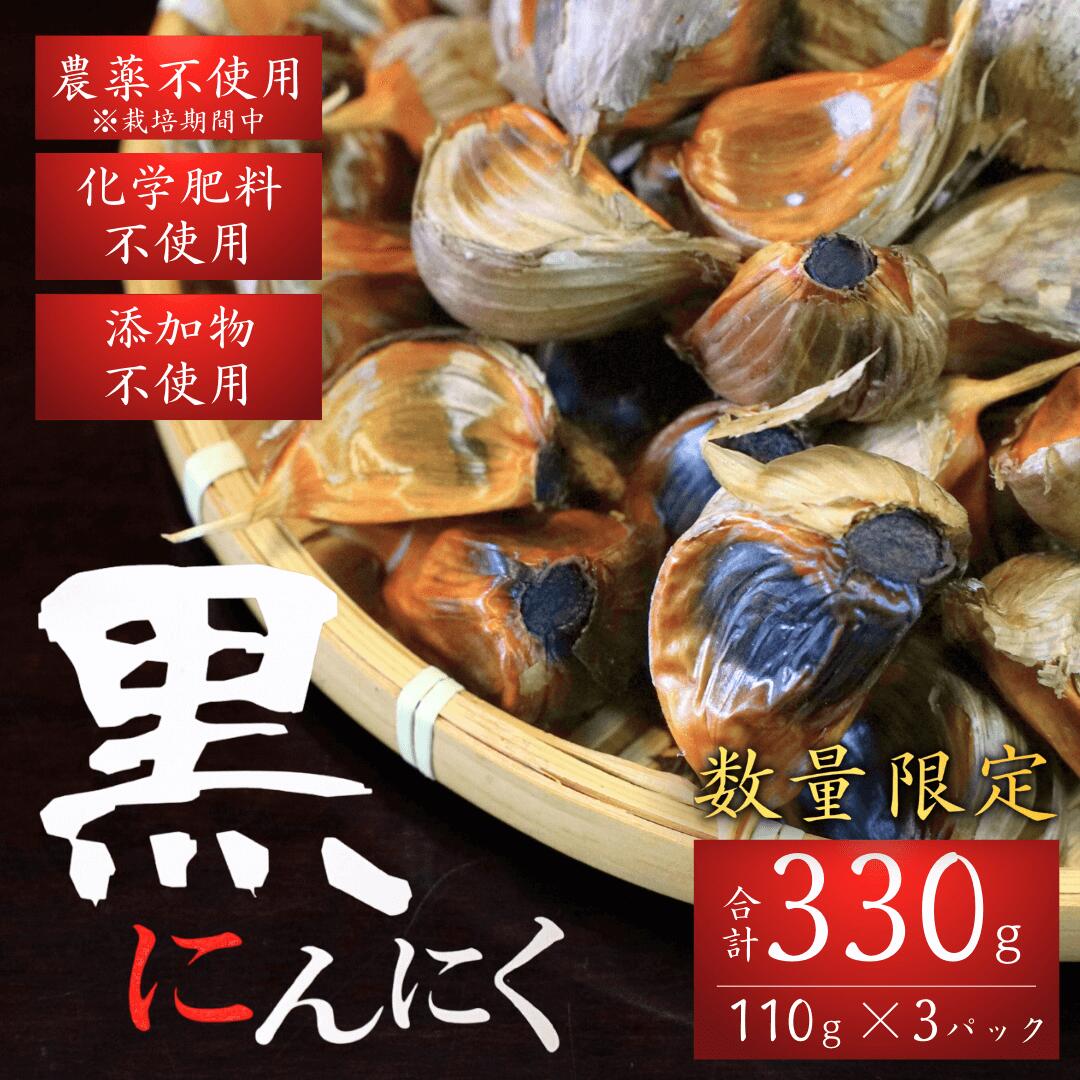 【ふるさと納税】【農家直送】【数量限定】出雲崎町産 黒にんにく 330g ニンニク （110g×3パック）熟成 健康 贈り物 無農薬