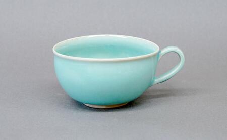 有田焼 翡翠スープ碗 2個セット【梶原大敬 茂正工房】器 うつわ 食器 スープカップ 2個 ペア セット 青磁 翡翠 青 作家 手仕事 ろくろ たっぷり スープ 電子レンジ対応 ak041