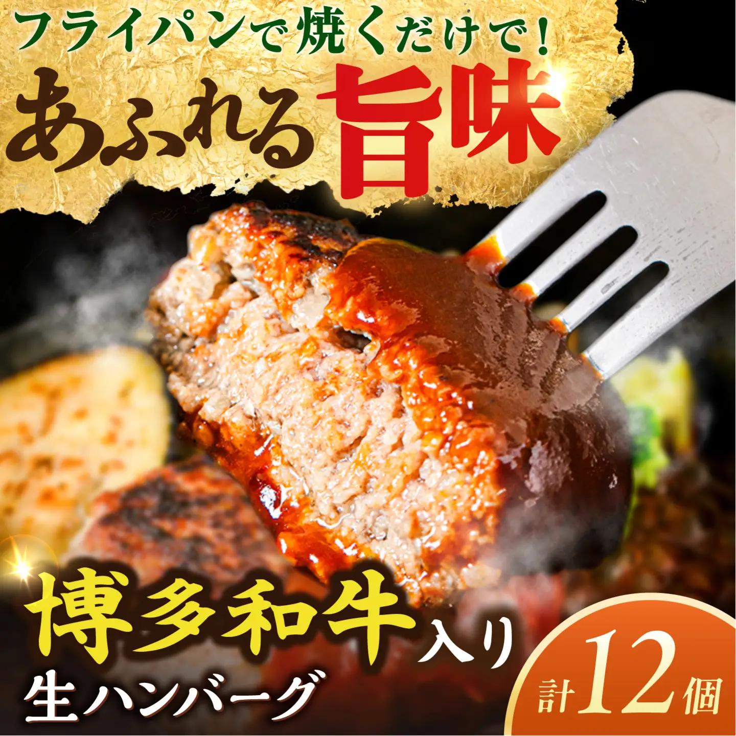 博多和牛入り 生ハンバーグ 100g×12個 [ABH051] 生ハンバーグ 冷凍
