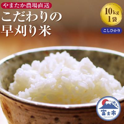ふるさと納税 富士市 【令和7年産 先行予約】 やまたか農場直送 こだわりの早刈り米コシヒカリ 10kg×1袋(1818)