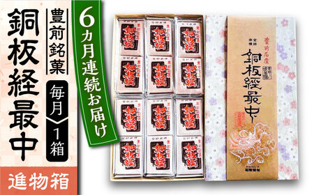 【全6回定期便】【進物箱】銅板経最中 12個入り《豊前市》【武蔵屋】お中元 ギフト 贈り物 和菓子 饅頭 [VBU012]