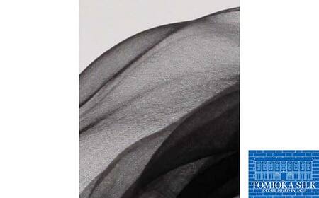 シルクオーガンジーストール　“モノトーン”：黒 F20E-345