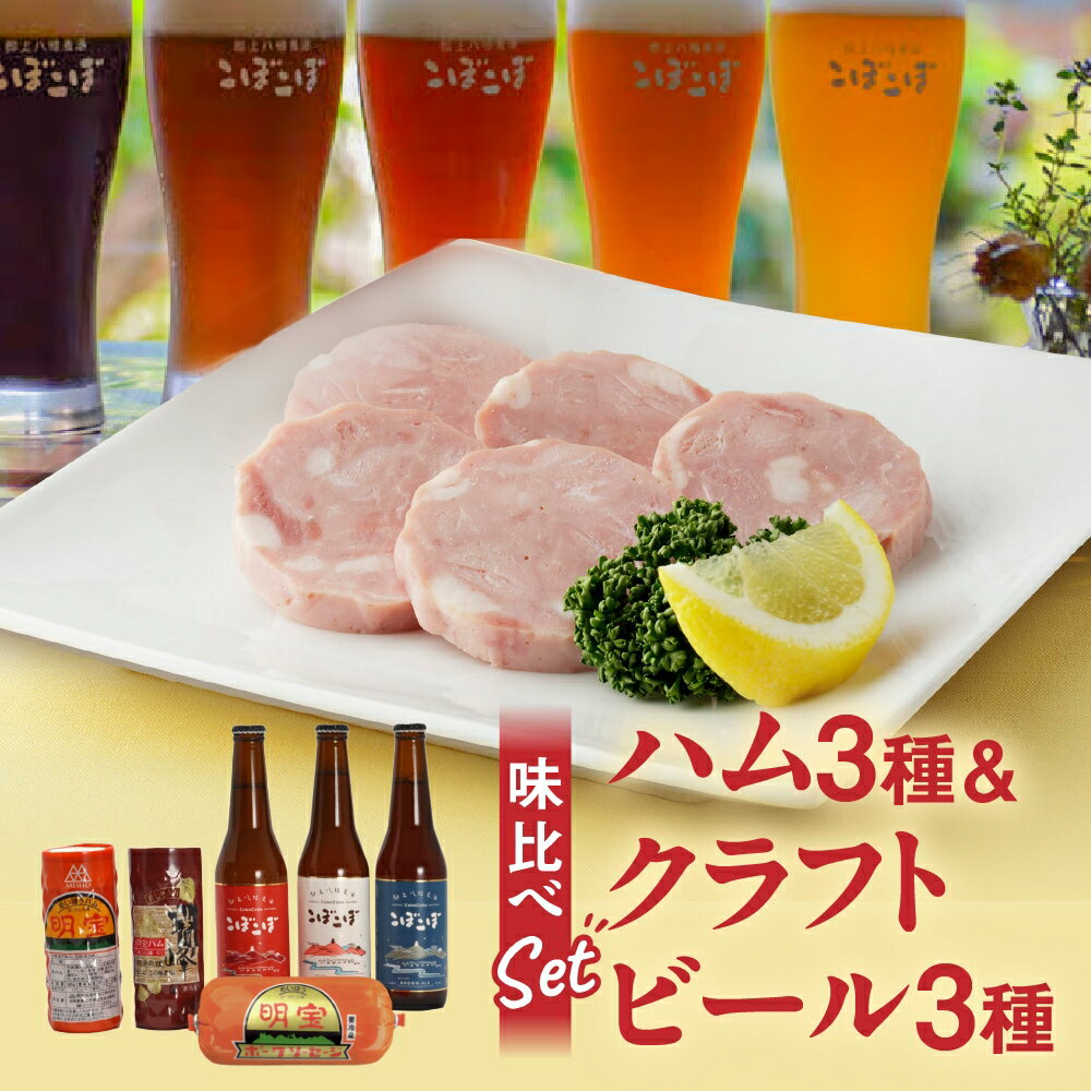【ふるさと納税】明宝ハム3種と郡上八幡地ビール3種 / 食品 精肉 肉加工品 加工品 セット 詰め合わせ 20000円
