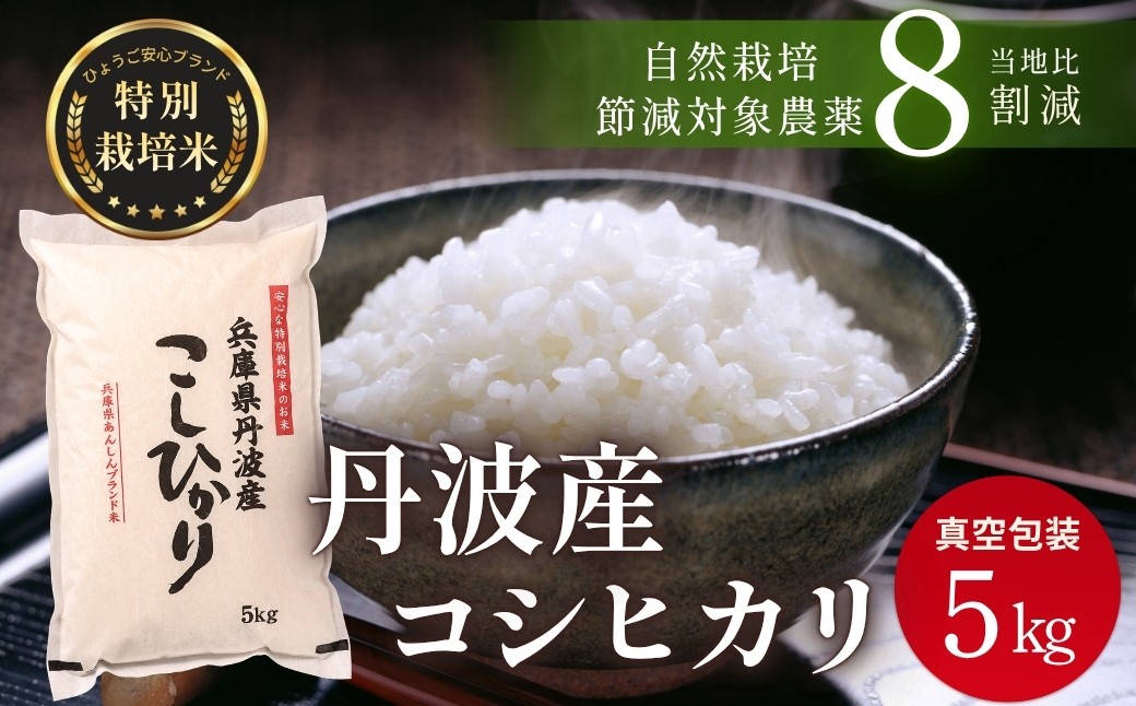 
                  〈スピード発送〉新米 丹波産 〈低農薬 80%減〉特別栽培米 コシヒカリ (5kg）精米 丹波市 こしひかり 一等米 特A こめ 米 コメ ブランド米 兵庫県
                