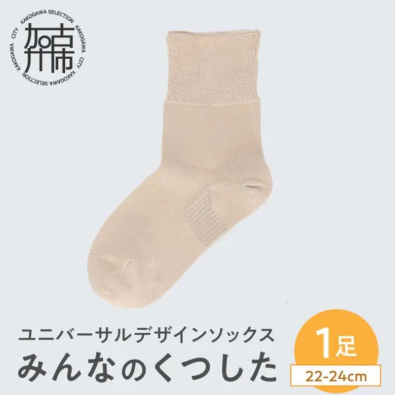 みんなのくつした 1足(22-24cm)【メイプルベージュ】《 くつした 靴下 ソックス 加古川市 送料無料 》【2500T16802_01】