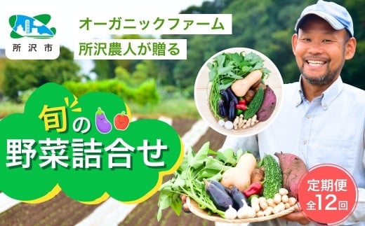 ＜12ヵ月定期便＞オーガニックファーム所沢農人の旬の野菜詰め合わせ(7～8種) | 埼玉県 所沢市 野菜 野菜詰合せ 野菜セット 詰め合わせ 詰合せ セット おいしい おすすめ プレゼント ギフト お取り寄せ