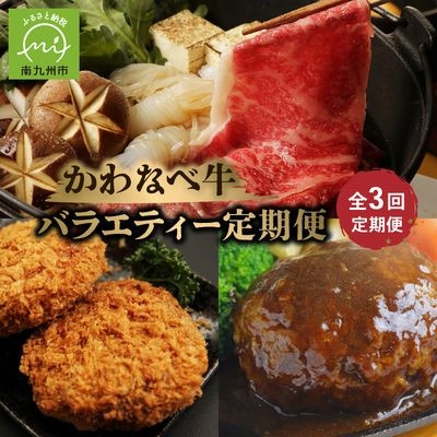 
                  ＜毎月定期便＞かわなべ牛バラエティー定期便全3回【4088700】
                