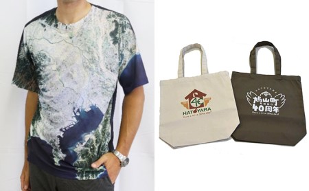 オリジナル衛星Tシャツ・エコバッグのセット ファッション 共同制作 記念 ロゴ マーク コットン 1 詰め合わせ  XLサイズ