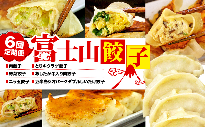 【定期便 6ヶ月 】餃子 半年コース 6回 肉 野菜 ニラ玉 あしたか 牛 とりキクラゲ しいたけ にんにく 冷凍 簡単 フライパン 調理