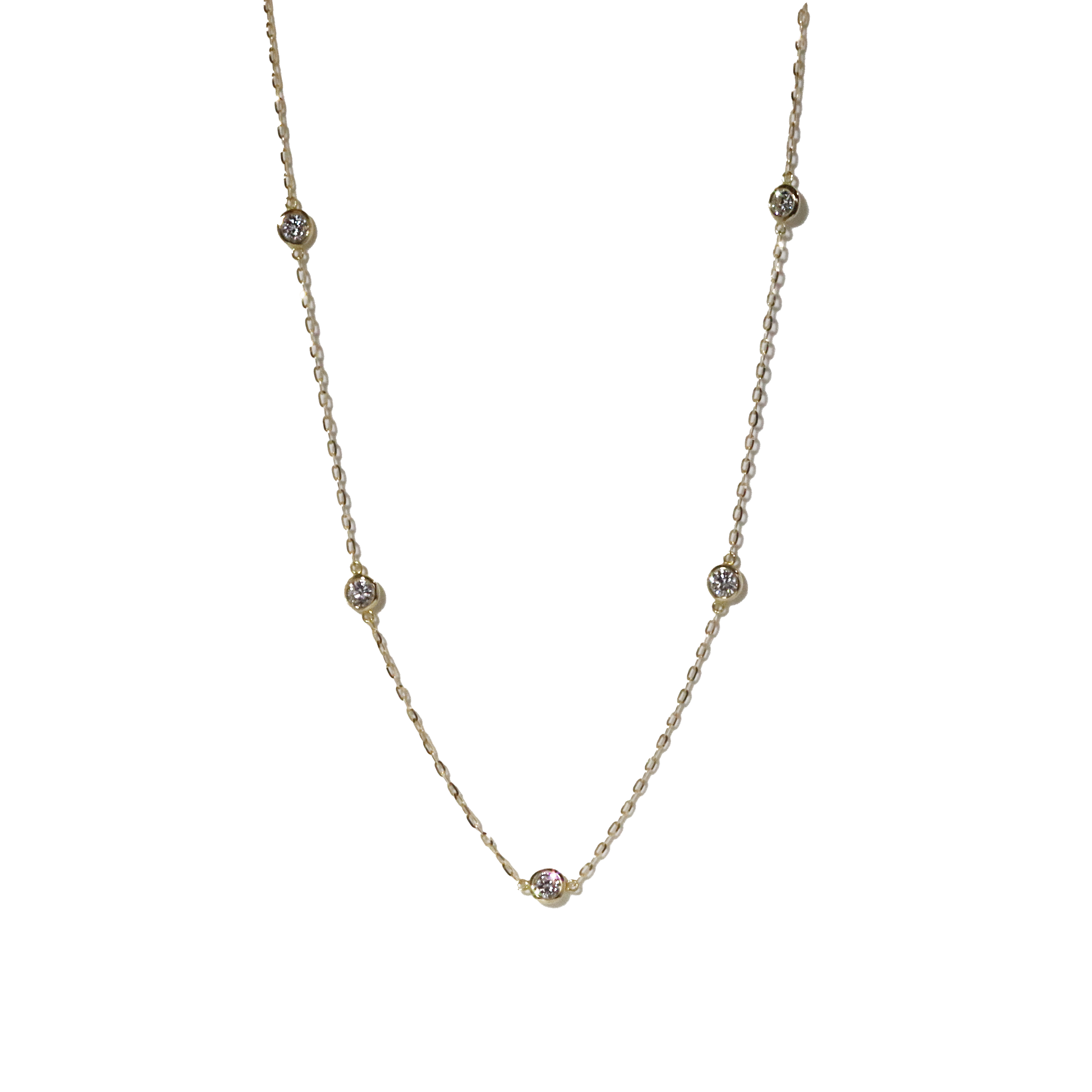 K18　0.55ct　ダイヤモンドステーションネックレス　BQ200