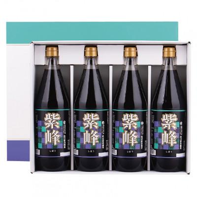 ふるさと納税 茨城県 柴沼醤油　紫峰しょうゆ1L×4本セット