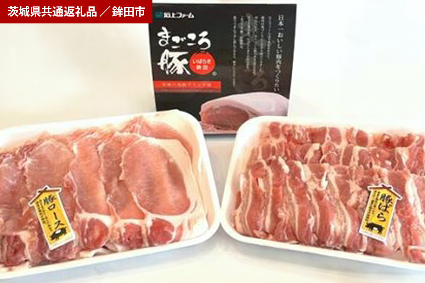 まごころ豚　焼き肉セット　1kg（ロース＆バラ）（茨城県共通返礼品・鉾田市産）