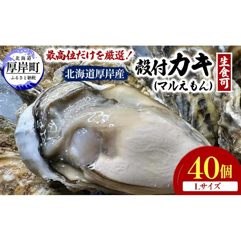 厚岸産牡蠣 Lサイズ 40個 マルえもん ブランド牡蠣