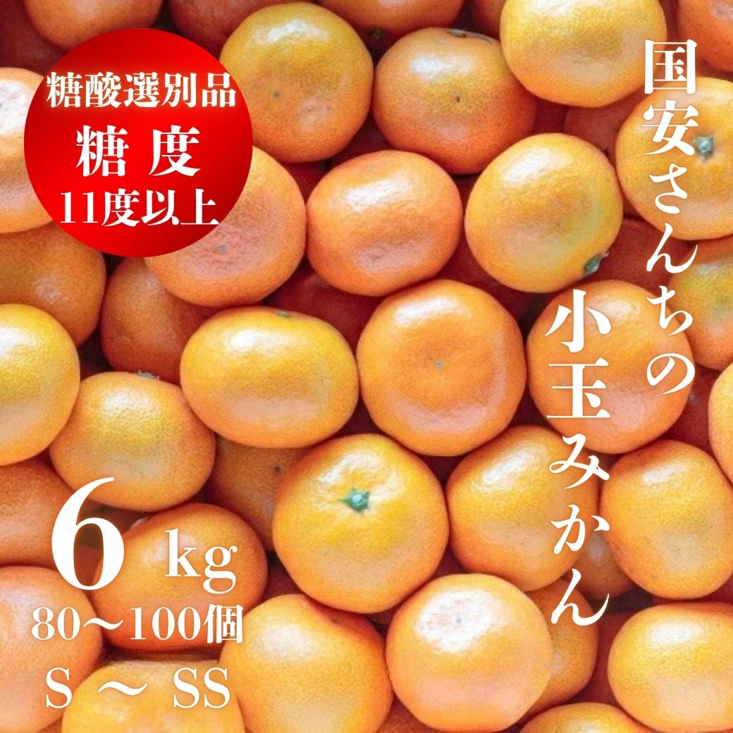 【ふるさと納税】糖度11.0以上　国安さんちの厳選小玉みかん 6kg(3kg×2箱)【F20-29】_ みかん ミカン 柑橘 くだもの 果物 フルーツ 温州 小玉 ジューシー 甘い 2箱 セット 常温 デザート 産地直送 産直 愛媛 人気 【1323624】 YWTI024