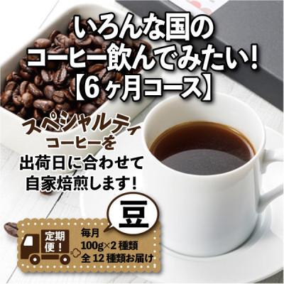 ふるさと納税 尾張旭市 【毎月定期便】いろんな国のコーヒー飲んでみたい!「6ヶ月コース(豆)」全6回