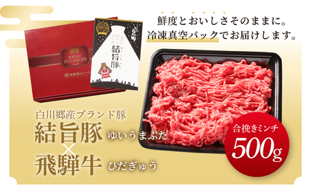 合挽き ミンチ 500g 結旨豚 飛騨牛 合挽き 飛騨高山ミート [MS030]