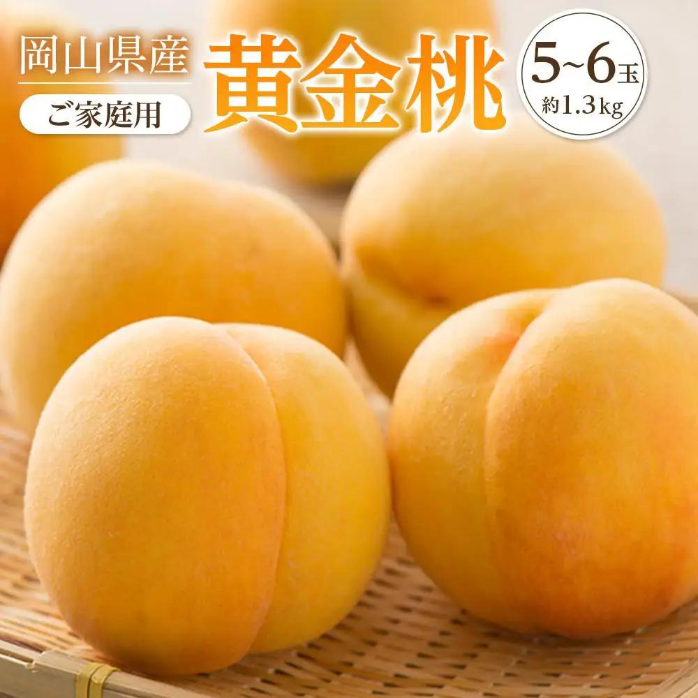 桃 2027年 ご家庭用 おかやま の 黄金桃 約1.3kg（5～6玉） もも モモ 岡山県産 国産 フルーツ 果物