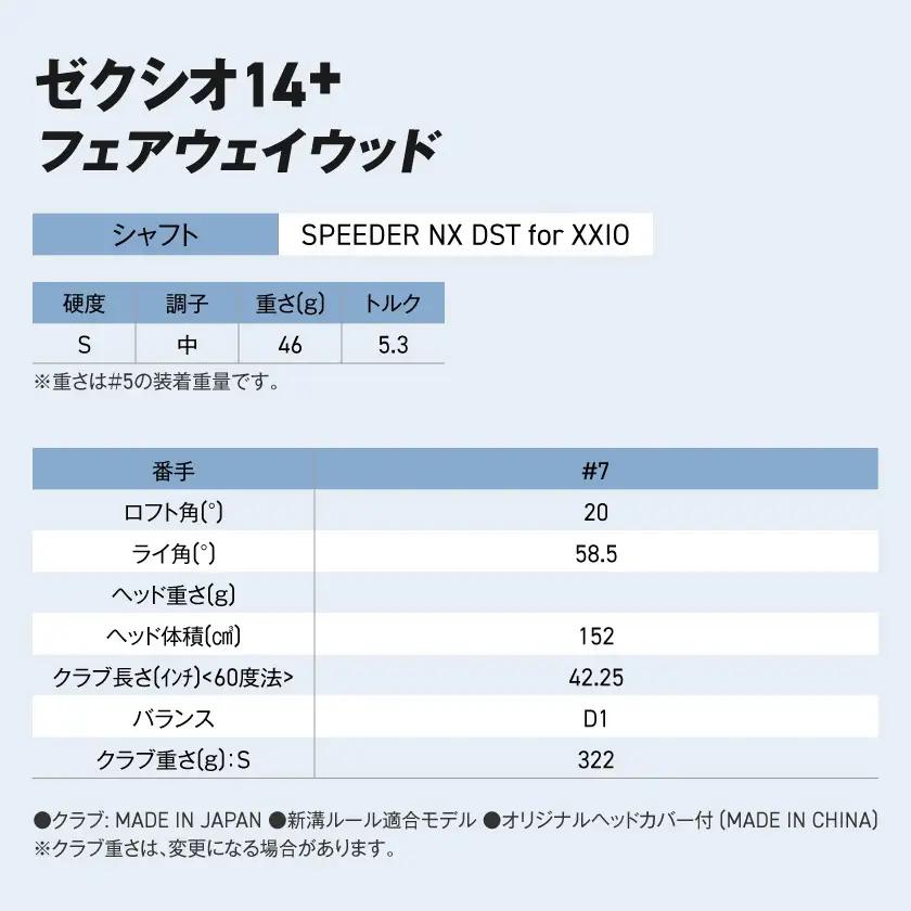 ゼクシオ 14＋ フェアウェイウッド【7/S】《2025年モデル》ゴルフボールセット〔GY-C702-7S〕