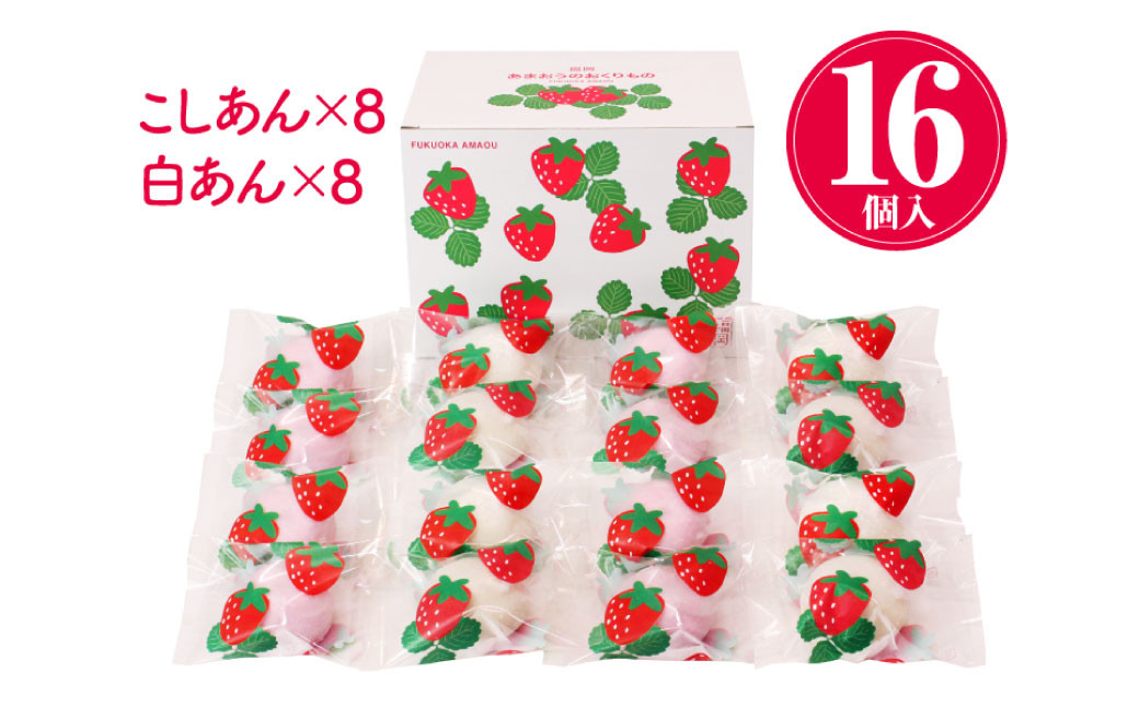 【2023年1月上旬より発送開始】【ふるさと納税限定】博多あまおう ごろっと苺大福 計16個