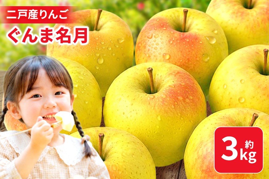 
                  二戸産りんご ぐんま名月 約3kg
                
