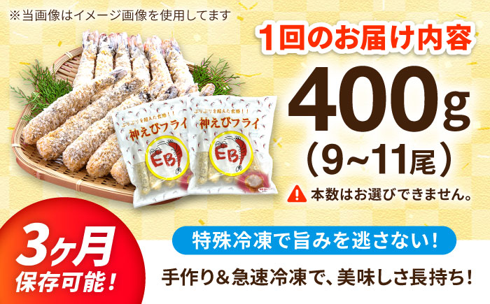 【全6回定期便】水産高校賞受賞！無頭「神えびフライ」9尾～11尾 400g 吉野ヶ里町/EBI研究所 [FDE012]