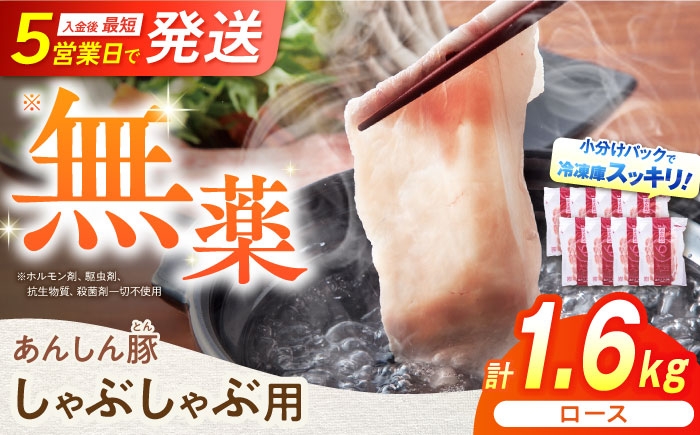 
            あんしん豚 ロースしゃぶしゃぶ用 1.6kg（200g×8） 豚肉 小分け しゃぶしゃぶ ロース 冷凍 白川町 / 藤井ファーム [AWAF058]
          