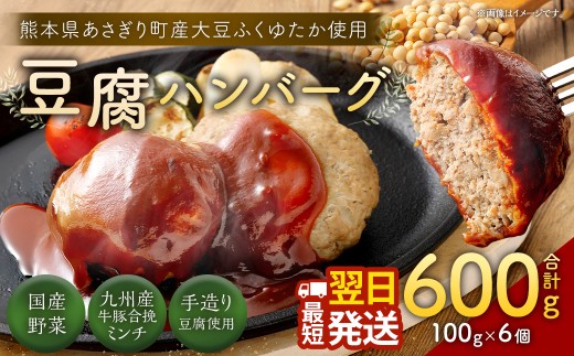 豆腐ハンバーグセット100g × 6個入 豆腐ハンバーグ 冷凍 電子レンジ対応 小分けで便利 ヘルシー 国産 ｜ 熊本県あさぎり町