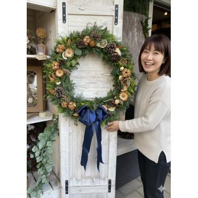 ふるさと納税 水戸市 長く飾れるナチュラルリース(ドライフラワーリース) 50cm