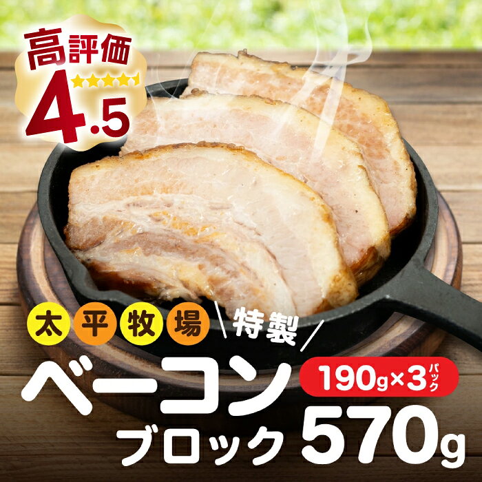 【ふるさと納税】特製ベーコン ブロック(190g×3パック) 無着色 国産 ベーコン ブロック 数量限定 世羅 A035-02