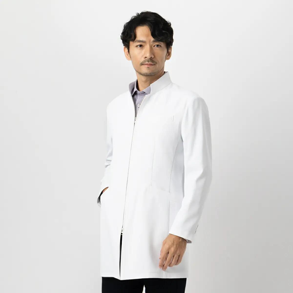 レピウスの白衣 【メンズ】 スタンドカラーZIP ショートコート [長袖] ストレッチ素材 / ネーム刺繍付き(サイズ：50サイズ)_0113-014-T04-4
