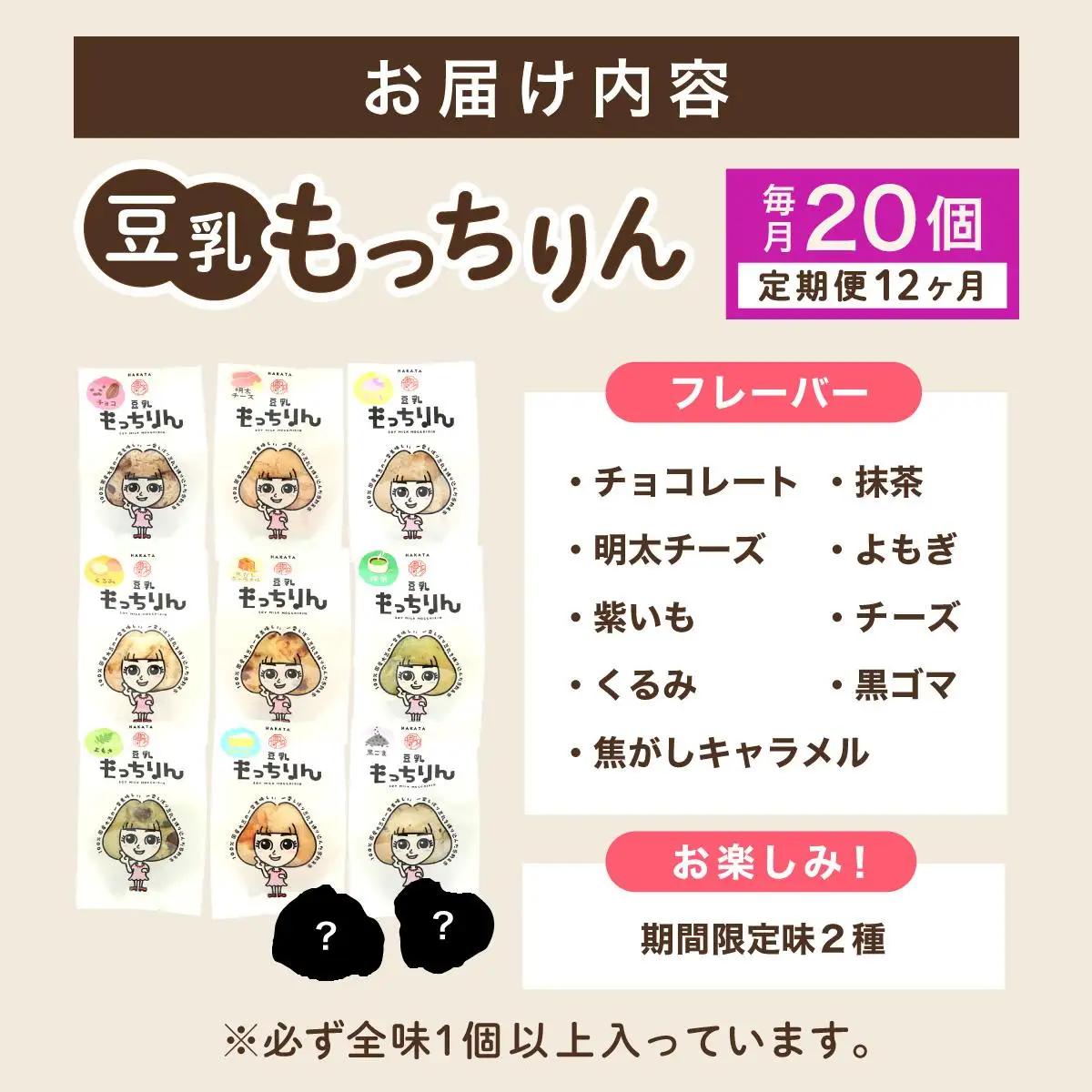 ＜定期便・全12回＞濃厚豆乳＆コラーゲン入り お豆腐屋さんの豆乳もっちりん 20個セット