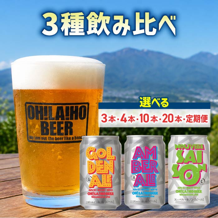 【ふるさと納税】【クラフトビール】 3種飲み比べ（ゴールデンエール、アンバーエール、ヌーベルセゾン） 350ml ｜オラホビール 飲み比べ 長野 東御市 信州 ギフト プレゼント 常温
